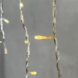 Гирлянда Бахрома 3,1 x 0,5 м Тепло-Белая 220В, 150 LED, Провод Прозрачный ПВХ, IP54