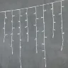 Гирлянда Бахрома 3,2 x 0,9 м Белая с Мерцанием Белого Диода 220В, 168 LED, Провод Белый Каучук, IP65. Фото 1.