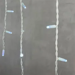 Гирлянда Бахрома 3,2 x 0,9 м Белая с Мерцанием Белого Диода 220В, 168 LED, Провод Белый Каучук, IP65