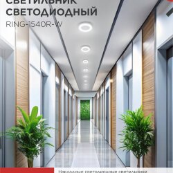 Светильник светодиодный серии RING-1540R-W 15Вт 230В 4000К 910Лм 190мм IP65 КРУГ IN HOME