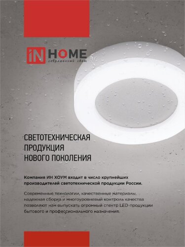 Светильник светодиодный серии RING-1540R-W 15Вт 230В 4000К 910Лм 190мм IP65 КРУГ IN HOME - Фото 7