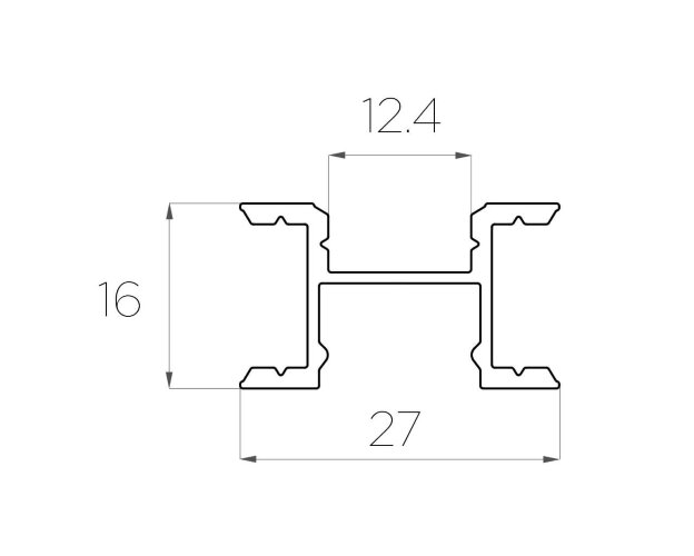 Профиль накладной алюминиевый LC-LPF-2716-2 Anod - фото 2