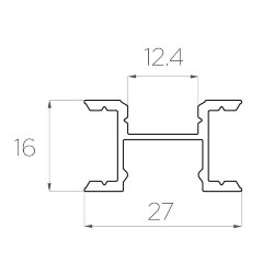 Профиль накладной алюминиевый LC-LPF-2716-2 Anod