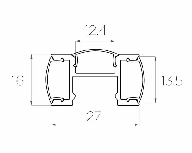 Профиль накладной алюминиевый LC-LPF-2716-2 Anod - фото 3
