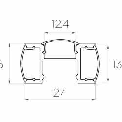 Профиль накладной алюминиевый LC-LPF-2716-2 Anod