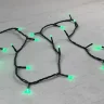 Гирлянда Нить 10м Зеленая 24В, 100 LED, Провод Черный ПВХ, IP54. Фото 3.