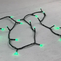 Гирлянда Нить 10м Зеленая 24В, 100 LED, Провод Черный ПВХ, IP54