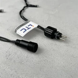 Гирлянда Нить 10м Зеленая 24В, 100 LED, Провод Черный ПВХ, IP54