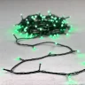 Гирлянда Нить 10м Зеленая 24В, 100 LED, Провод Черный ПВХ, IP54. Фото 6.
