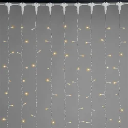 Гирлянда Занавес 2 x 2 м Желтый 220В, 400 LED, Провод Прозрачный ПВХ, IP54