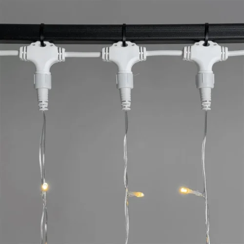 Гирлянда Занавес 2 x 2 м Желтый 220В, 400 LED, Провод Прозрачный ПВХ, IP54. Фото 3.