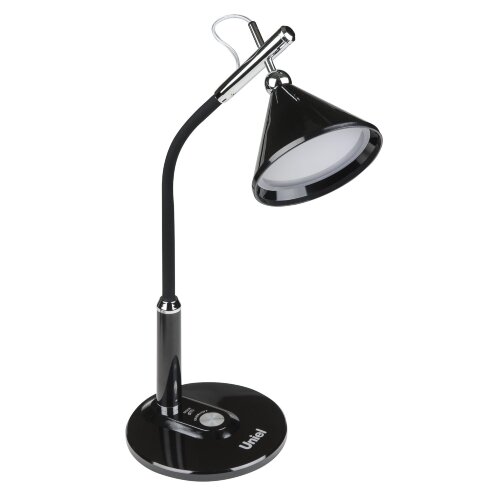 TLD-569 Black-LED-400Lm-2700-5500K-Dimmer Светильник настольный, 8W, Сенсорный выключатель, Черный, TM Uniel - фото 2