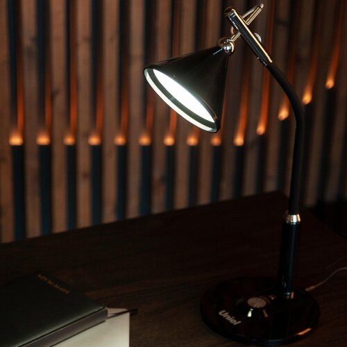 TLD-569 Black-LED-400Lm-2700-5500K-Dimmer Светильник настольный, 8W, Сенсорный выключатель, Черный, TM Uniel - фото 8