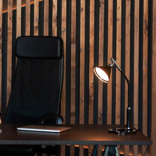 TLD-569 Black-LED-400Lm-2700-5500K-Dimmer Светильник настольный, 8W, Сенсорный выключатель, Черный, TM Uniel - фото 9