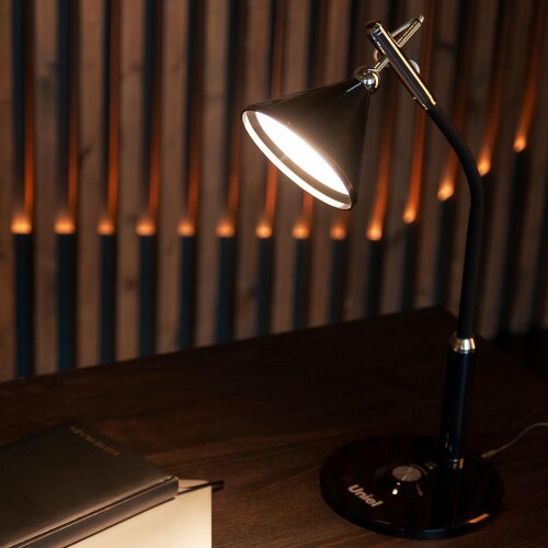 TLD-569 Black-LED-400Lm-2700-5500K-Dimmer Светильник настольный, 8W, Сенсорный выключатель, Черный, TM Uniel - фото 10