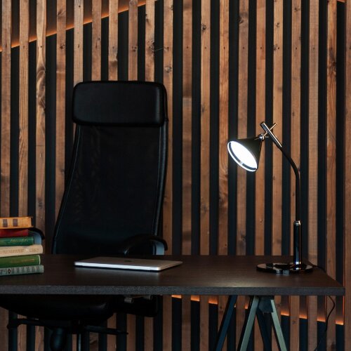 TLD-569 Black-LED-400Lm-2700-5500K-Dimmer Светильник настольный, 8W, Сенсорный выключатель, Черный, TM Uniel - фото 7