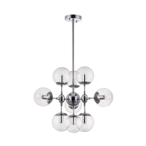 Стильные светильники Richard выполнены в современном стиле. Арматура из металла цвета «хром». Плафоны в виде сфер сделаны из прозрачного стекла. Данная серия прекрасно дополнит жилые интерьеры в стиле лофт, хай-тек или современный минимализм, а также подо
