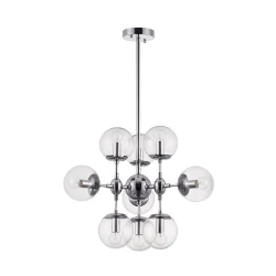Стильные светильники Richard выполнены в современном стиле. Арматура из металла цвета «хром». Плафоны в виде сфер сделаны из прозрачного стекла. Данная серия прекрасно дополнит жилые интерьеры в стиле лофт, хай-тек или современный минимализм, а также подо
