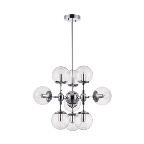 Стильные светильники Richard выполнены в современном стиле. Арматура из металла цвета «хром». Плафоны в виде сфер сделаны из прозрачного стекла. Данная серия прекрасно дополнит жилые интерьеры в стиле лофт, хай-тек или современный минимализм, а также подо