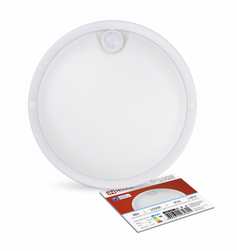 Светильник светодиодный герметичный СПП-Д-КРУГ 8Вт 230В 6500К 640Лм с датчиком движения IP65 IN HOME - Фото 2