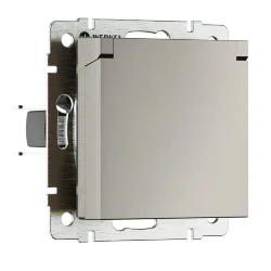 Розетка влагозащ. с зазем. с защит. крышкой и шторками (дымчатый) W1271204