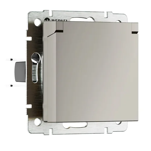 Розетка влагозащ. с зазем. с защит. крышкой и шторками (дымчатый) W1271204 - фото