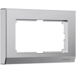 Рамка из поликарбоната для двойной розетки Stark серебряный матовый W0081865