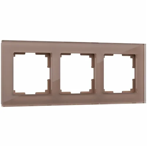 Рамка из стекла на 3 поста Favorit латте W0031142 - фото