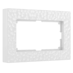 Рамка из поликарбоната для двойной розетки Hammer белый W0082401