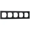 Рамка из стекла на 5 постов Favorit черный W0051108 - фото
