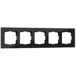 Рамка из стекла на 5 постов Favorit черный W0051108