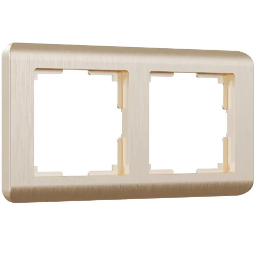 Рамка из поликарбоната на 2 поста Stream шампань W0022111 - фото