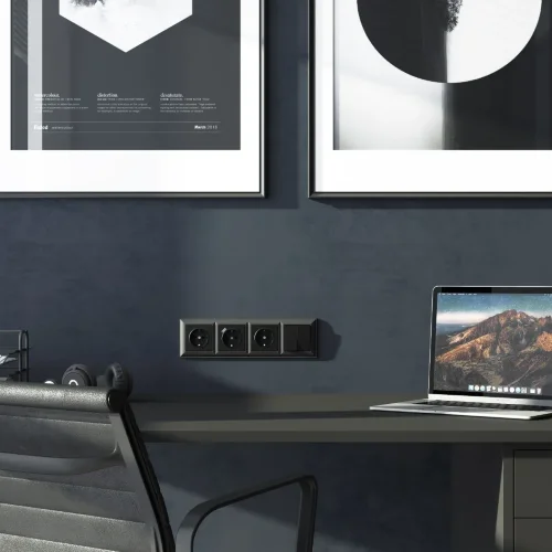 Рамка из пластика на 4 поста Fiore черный W0042208 - фото 2