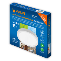 ULM-Q241 18W-4000K WHITE Светильник светодиодный накладной круглый, Белый свет 4000К, Корпус белый