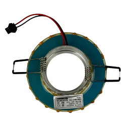 DLS-L148 GU5.3 GLASSY-GOLD Светильник декоративный встраиваемый, серия Luciole, Без лампы, цоколь GU5.3, Доп, светодиодная подсветка 3Вт, Стекло, Зеркальный-прозрачный+светло-желтый