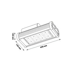 ULV-R24J 104W-5000К IP65 SILVER Светильник светодиодный уличный консольный, Белый свет 5000К, КСС Д, TM Uniel