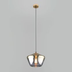 Подвесной светильник со стеклянным плафоном 50199/1 золото (050469)
