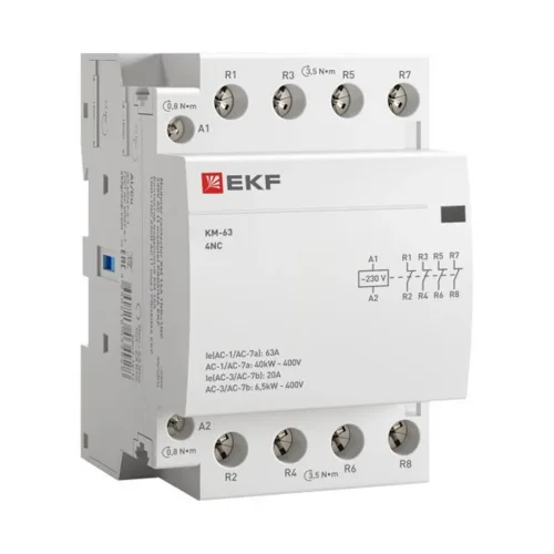 Контактор модульный КМ 63А 4NC (3 мод.) PROxima EKF km-3-63-04 - фото 2