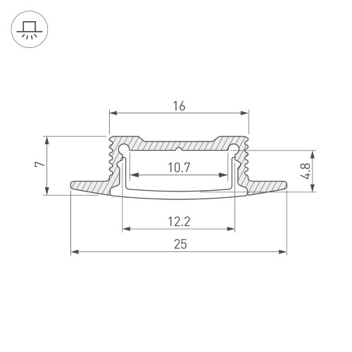 Профиль SL-SLIM-H7-F25-2000 ANOD (Arlight, Алюминий) - фото 4