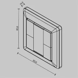 Кнопочная настенная панель 4-х клавишная DALI (Черный) 721044