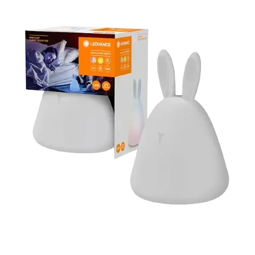 Детский ночник | 2.5W/RGB+3000K 20Lm USB-зарядка | LEDVANCE NIGHTLUX RABBIT TOUCH USB RGBW. Фото
