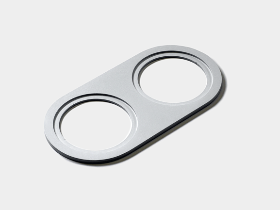 Рамка двойная для MINI COMBO, круглая, белая алюминиевая, MINI-COMBO-R2-WH. Фото 2