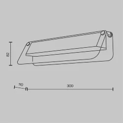 Настенный светильник (бра) Flat 3000К 6Вт (Черный и Латунь)