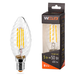 Светодиодная лампа WOLTA FILAMENT 25YCTFT5E14 5Вт 3000K Е14