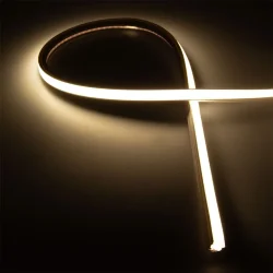 Силиконовая оболочка 14/10x10mm с LED лентой 24VDC, smd2121, 130led/m, 9.6W/m, day white, IP67, S49