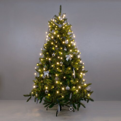 Гирлянда занавес на ель теплый белый 0,45*1,5м IP20 - Фото 4