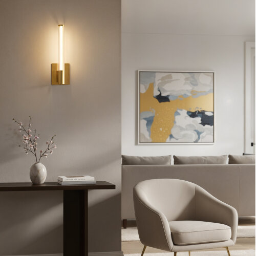 Светильник настенный AURA, 9 Вт, 3000К, 105?73x400 мм, алюминий+стекло, бронза. Фото 6