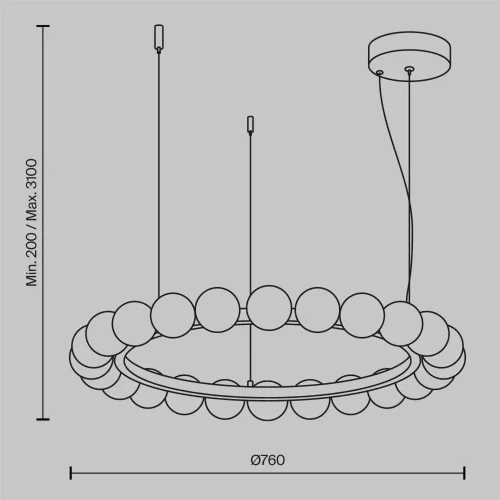 Подвесной светильник Ambre 3000К 42Вт (Латунь) - фото 4