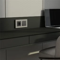 W0022917/ Рамка на 2 поста Slab (дымчатый софт) W0022917