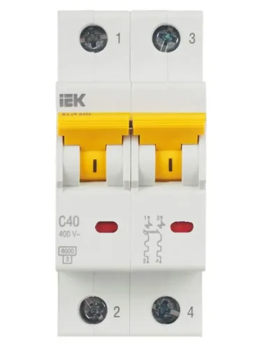 Выключатель автоматический модульный 2п C 40А 6кА ВА47-60M KARAT IEK MVA31-2-040-C - фото 2